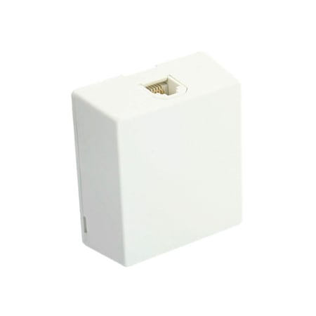 RJ JACK AND MODULE SURFACE MOUNT BOX W/ 6P4C, WH